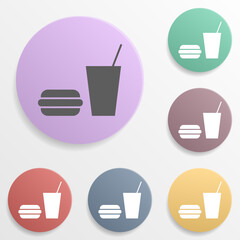 Poster - Place fast food badge color set icon. Simple glyph, flat vector of map icons for ui and ux, website or mobile application