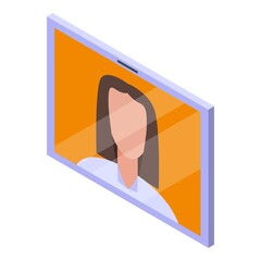 Poster - Online meeting icon. Isometric of online meeting vector icon for web design isolated on white background