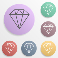 Poster - Place of jewelry store badge color set icon. Simple glyph, flat vector of map icons for ui and ux, website or mobile application