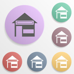 Poster - Place of building badge color set icon. Simple glyph, flat vector of map icons for ui and ux, website or mobile application
