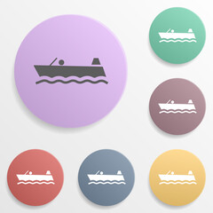 Poster - Boat badge color set icon. Simple glyph, flat vector of map icons for ui and ux, website or mobile application