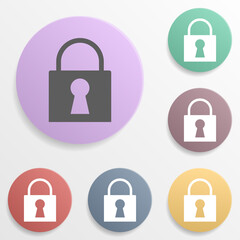 Poster - Forbidden place badge color set icon. Simple glyph, flat vector of map icons for ui and ux, website or mobile application