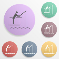 Wall Mural - A place for fishing badge color set icon. Simple glyph, flat vector of map icons for ui and ux, website or mobile application