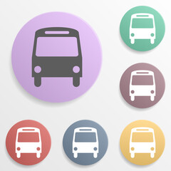 Poster - Bus stop badge color set icon. Simple glyph, flat vector of map icons for ui and ux, website or mobile application