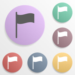 Wall Mural - Flag badge color set icon. Simple glyph, flat vector of map icons for ui and ux, website or mobile application