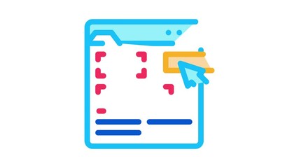 Poster - editing web site Icon Animation. color editing web site animated icon on white background