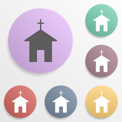 Poster - Place of the church badge color set icon. Simple glyph, flat vector of map icons for ui and ux, website or mobile application