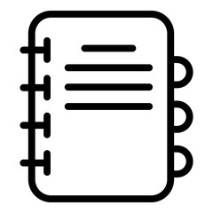 Poster - Paper notebook icon. Outline paper notebook vector icon for web design isolated on white background