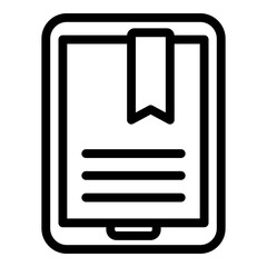 Poster - Tablet digital bookmark icon. Outline tablet digital bookmark vector icon for web design isolated on white background