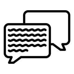 Poster - long chat bubble icon. outline long chat bubble vector icon for web design isolated on white backgro
