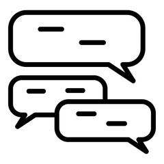 Poster - online chat bubble icon. outline online chat bubble vector icon for web design isolated on white bac