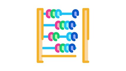 Wall Mural - abacus counter Icon Animation. color abacus counter animated icon on white background