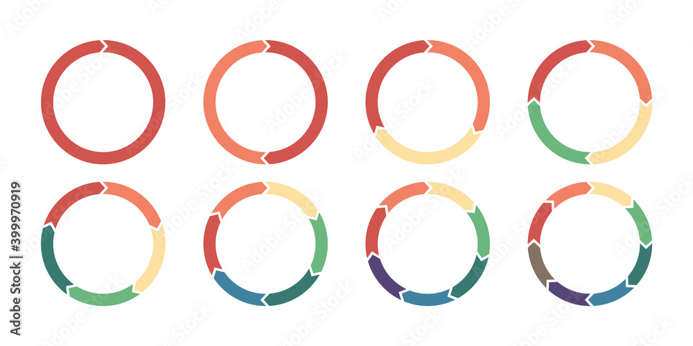 Circle arrow for infographic icons set. Vector illustration Stock ...