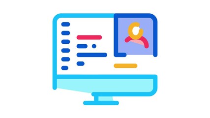 Aufkleber - computer screen Icon Animation. color computer screen animated icon on white background