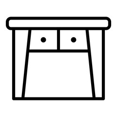 Poster - Old table icon. Outline old table vector icon for web design isolated on white background