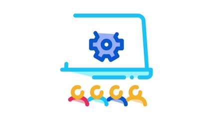 Poster - office working meeting Icon Animation. color office working meeting animated icon on white background