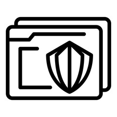 Poster - Secured folder control icon. Outline secured folder control vector icon for web design isolated on white background