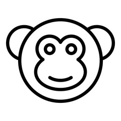 Canvas Print - Gibbon monkey icon. Outline gibbon monkey vector icon for web design isolated on white background