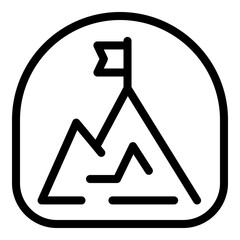 Poster - Flag mountain icon. Outline flag mountain vector icon for web design isolated on white background