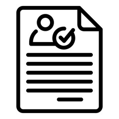 Poster - approved resume icon. outline approved resume vector icon for web design isolated on white backgroun