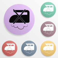 Poster - do not steam badge color set icon. simple glyph, flat vector of wash icons for ui and ux, website or
