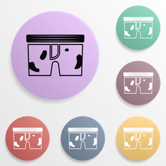 Poster - Dirty underwear badge color set icon. Simple glyph, flat vector of wash icons for ui and ux, website or mobile application