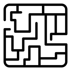 Poster - Problem maze icon. Outline problem maze vector icon for web design isolated on white background