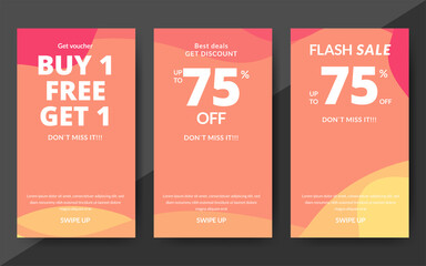 Wall Mural - Flash sale discount banner template promotion, end of season special offer banner, template design for media promotions and social media promo, vector illustration.