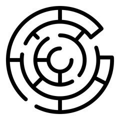 Poster - round maze icon. outline round maze vector icon for web design isolated on white background