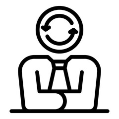 Poster - Human solving problem icon. Outline human solving problem vector icon for web design isolated on white background