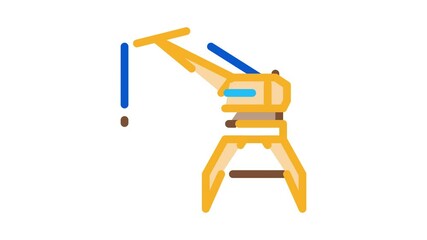 Wall Mural - crane tower Icon Animation. color crane tower animated icon on white background