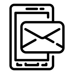 Poster - phone message icon. outline phone message vector icon for web design isolated on white background
