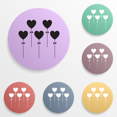 Poster - Heart shaped balls badge color set icon. Simple glyph, flat vector of valentine's day- wedding icons for ui and ux, website or mobile application