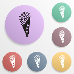 Poster - Wedding arch badge color set icon. Simple glyph, flat vector of valentine's day- wedding icons for ui and ux, website or mobile application