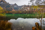 Fototapeta Łazienka - idyllic landscape with colorful mountains while hiking in autumn