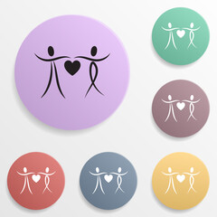 Poster - Couple in love badge color set icon. Simple glyph, flat vector of valentine's day- wedding icons for ui and ux, website or mobile application
