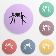 Poster - A couple with a broken heart badge color set icon. Simple glyph, flat vector of valentine's day- wedding icons for ui and ux, website or mobile application