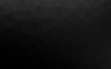  Dark Black vector polygonal background.