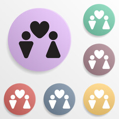 Poster - Couple in love badge color set icon. Simple glyph, flat vector of valentine's day- wedding icons for ui and ux, website or mobile application