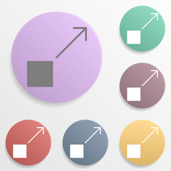 Poster - Abstract square arrow up logo badge color set icon. Simple glyph, flat vector of web icons for ui and ux, website or mobile application