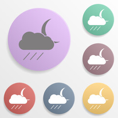 Fototapete - cloud and moon badge color set icon. simple glyph, flat vector of web icons for ui and ux, website o