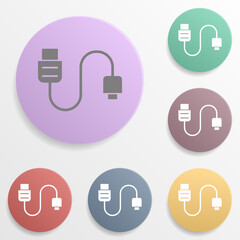 Poster - Phone tablet cable badge color set icon. Simple glyph, flat vector of web icons for ui and ux, website or mobile application