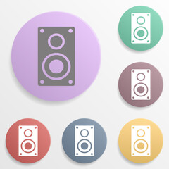 Poster - Speaker badge color set icon. Simple glyph, flat vector of web icons for ui and ux, website or mobile application