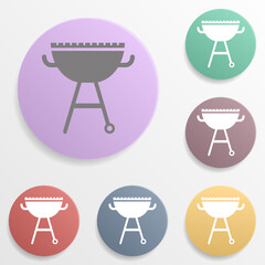Poster - Grill badge color set icon. Simple glyph, flat vector of web icons for ui and ux, website or mobile application