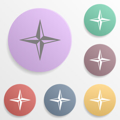 Poster - star badge color set icon. simple glyph, flat vector of web icons for ui and ux, website or mobile a