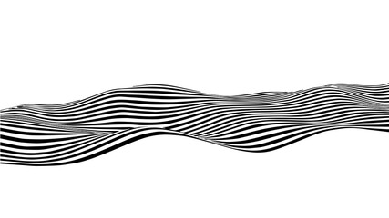 Aufkleber - Black and white abstract wave. Optical illusion. Twisted vector illustration.
