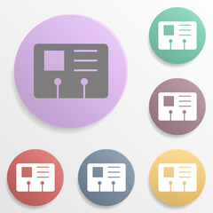 Poster - Identification card badge color set icon. Simple glyph, flat vector of web icons for ui and ux, website or mobile application