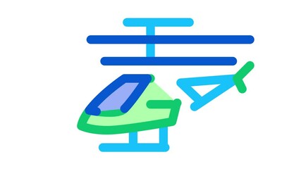 Poster - drone helicopter Icon Animation. color drone helicopter animated icon on white background
