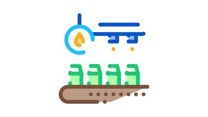 Poster - juice conveyor Icon Animation. color juice conveyor animated icon on white background