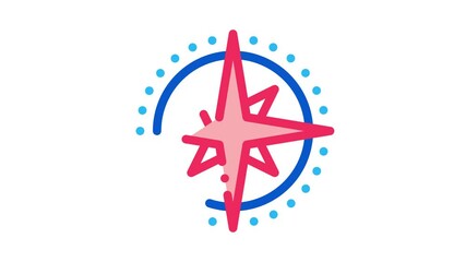 Poster - compass animated icon on white background
